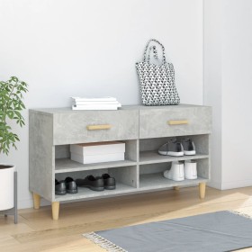 Mueble zapatero madera contrachapada gris hormigón 102x35x55 cm en Zapateros y organizadores de calzado | Comprar online en Foru