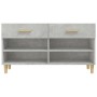 Mueble zapatero madera contrachapada gris hormigón 102x35x55 cm en Zapateros y organizadores de calzado | Comprar online en Foru