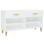 Mueble zapatero madera contrachapada blanco brillo 102x35x55 cm en Zapateros y organizadores de calzado | Comprar online en Foru