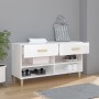 Mueble zapatero madera contrachapada blanco brillo 102x35x55 cm en Zapateros y organizadores de calzado | Comprar online en Foru