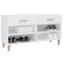 Mueble zapatero madera contrachapada blanco brillo 102x35x55 cm en Zapateros y organizadores de calzado | Comprar online en Foru