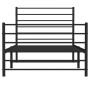 Estructura de cama con cabecero y estribo metal negro 107x203cm de vidaXL, Camas y somieres - Ref: Foro24-352333, Precio: 78,...