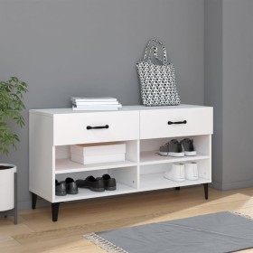 Mueble zapatero madera contrachapada blanco 102x35x55 cm en Zapateros y organizadores de calzado | Comprar online en Foru.es
