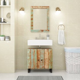 Espejo de vidrio y madera maciza reciclada 70x50 cm de vidaXL, Espejos - Ref: Foro24-351984, Precio: 81,09 €, Descuento: %