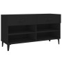 Mueble zapatero de madera contrachapada negro 102x35x55 cm en Zapateros y organizadores de calzado | Comprar online en Foru.es