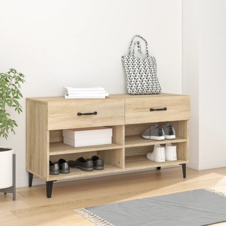 Mueble zapatero madera contrachapada roble Sonoma 102x35x55 cm en Zapateros y organizadores de calzado | Comprar online en Foru.