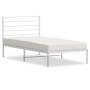 Estructura de cama de metal con cabecero blanco 100x190 cm de vidaXL, Camas y somieres - Ref: Foro24-352362, Precio: 68,01 €,...