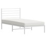 Estructura de cama de metal con cabecero blanco 100x190 cm de vidaXL, Camas y somieres - Ref: Foro24-352362, Precio: 68,01 €,...