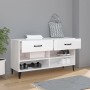 Mueble zapatero madera contrachapada blanco brillo 102x35x55 cm en Zapateros y organizadores de calzado | Comprar online en Foru