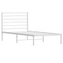 Estructura de cama de metal con cabecero blanco 100x190 cm de vidaXL, Camas y somieres - Ref: Foro24-352362, Precio: 68,01 €,...
