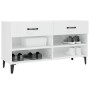 Mueble zapatero madera contrachapada blanco brillo 102x35x55 cm en Zapateros y organizadores de calzado | Comprar online en Foru