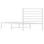 Estructura de cama de metal con cabecero blanco 100x190 cm de vidaXL, Camas y somieres - Ref: Foro24-352362, Precio: 68,01 €,...
