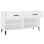 Mueble zapatero madera contrachapada blanco brillo 102x35x55 cm en Zapateros y organizadores de calzado | Comprar online en Foru