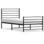 Estructura de cama con cabecero y estribo metal negro 90x200 cm de vidaXL, Camas y somieres - Ref: Foro24-352330, Precio: 77,...