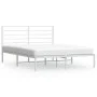 Metal bed frame with white headboard 140x190 cm by vidaXL, Beds and slatted bases - Ref: Foro24-352368, Price: 82,17 €, Disco...