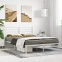 Metal bed frame with white headboard 140x190 cm by vidaXL, Beds and slatted bases - Ref: Foro24-352368, Price: 82,17 €, Disco...