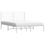 Estructura de cama de metal con cabecero blanca 140x190 cm de vidaXL, Camas y somieres - Ref: Foro24-352368, Precio: 83,19 €,...