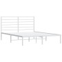 Estructura de cama de metal con cabecero blanca 140x190 cm de vidaXL, Camas y somieres - Ref: Foro24-352368, Precio: 83,19 €,...