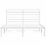 Estructura de cama de metal con cabecero blanca 140x190 cm de vidaXL, Camas y somieres - Ref: Foro24-352368, Precio: 83,19 €,...