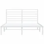 Metal bed frame with white headboard 140x190 cm by vidaXL, Beds and slatted bases - Ref: Foro24-352368, Price: 82,17 €, Disco...
