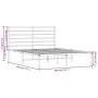 Metal bed frame with white headboard 140x190 cm by vidaXL, Beds and slatted bases - Ref: Foro24-352368, Price: 82,17 €, Disco...