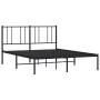 Estructura de cama con cabecero metal negro 140x200 cm de vidaXL, Camas y somieres - Ref: Foro24-352481, Precio: 96,65 €, Des...