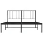 Estructura de cama con cabecero metal negro 140x200 cm de vidaXL, Camas y somieres - Ref: Foro24-352481, Precio: 96,65 €, Des...