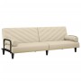 Sofá cama con reposabrazos tela color crema de vidaXL, Sofás - Ref: Foro24-351934, Precio: 278,37 €, Descuento: %