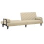 Sofá cama con reposabrazos tela color crema de vidaXL, Sofás - Ref: Foro24-351934, Precio: 278,37 €, Descuento: %