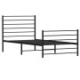 Estructura de cama con cabecero y estribo metal negro 100x200cm de vidaXL, Camas y somieres - Ref: Foro24-352332, Precio: 88,...