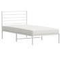 Estructura de cama de metal con cabecero blanco 100x200 cm de vidaXL, Camas y somieres - Ref: Foro24-352363, Precio: 78,60 €,...