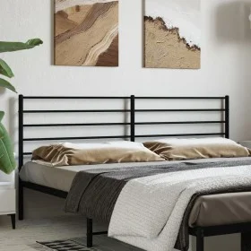 Black metal headboard 180 cm by vidaXL, Headboards and footboards - Ref: Foro24-352355, Price: 37,58 €, Discount: %