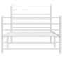 Estructura cama metal con cabecero y pie cama blanca 90x190 cm de vidaXL, Camas y somieres - Ref: Foro24-352378, Precio: 61,2...