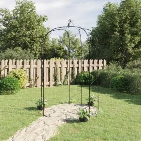 Arco de jardín acero negro Ø180x255 cm de vidaXL, Pérgolas, arcos y enrejados de jardín - Ref: Foro24-319351, Precio: 129,30 ...