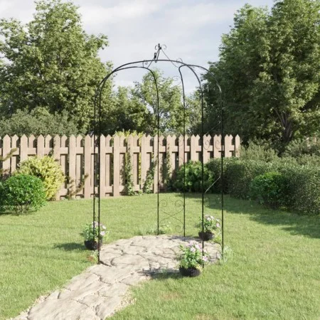 Arco de jardín acero negro Ø180x255 cm de vidaXL, Pérgolas, arcos y enrejados de jardín - Ref: Foro24-319351, Precio: 129,30 ...