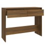 Mesa consola madera de ingeniería marrón roble 100x35x76,5 cm en Mesas auxiliares | Comprar online en Foru.es