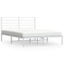 Estructura de cama de metal con cabecero blanca 120x200 cm de vidaXL, Camas y somieres - Ref: Foro24-352366, Precio: 82,44 €,...