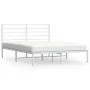 Estructura de cama de metal con cabecero blanca 120x200 cm de vidaXL, Camas y somieres - Ref: Foro24-352366, Precio: 81,32 €,...