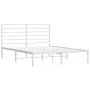 Estructura de cama de metal con cabecero blanca 120x200 cm de vidaXL, Camas y somieres - Ref: Foro24-352366, Precio: 81,32 €,...