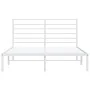 Estructura de cama de metal con cabecero blanca 120x200 cm de vidaXL, Camas y somieres - Ref: Foro24-352366, Precio: 81,32 €,...