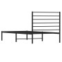 Estructura de cama con cabecero metal negro 100x200 cm de vidaXL, Camas y somieres - Ref: Foro24-352314, Precio: 81,26 €, Des...