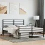 Estructura de cama con cabecero y pie metal negro 120x190 cm de vidaXL, Camas y somieres - Ref: Foro24-352334, Precio: 86,68 ...