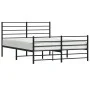 Estructura de cama con cabecero y pie metal negro 120x190 cm de vidaXL, Camas y somieres - Ref: Foro24-352334, Precio: 86,68 ...