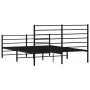 Estructura de cama con cabecero y pie metal negro 120x190 cm de vidaXL, Camas y somieres - Ref: Foro24-352334, Precio: 86,68 ...