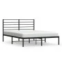 Bed frame with black metal headboard 120x190 cm by vidaXL, Beds and slatted bases - Ref: Foro24-352316, Price: 90,44 €, Disco...