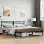 Bed frame with black metal headboard 183x213 cm by vidaXL, Beds and slatted bases - Ref: Foro24-352324, Price: 99,58 €, Disco...