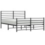Estructura de cama cabecero y estribo metal negro 160x200 cm de vidaXL, Camas y somieres - Ref: Foro24-352340, Precio: 137,40...