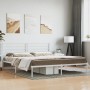 Estructura de cama de metal con cabecero blanco 193x203 cm de vidaXL, Camas y somieres - Ref: Foro24-352374, Precio: 90,00 €,...