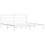 Estructura de cama de metal con cabecero blanco 193x203 cm de vidaXL, Camas y somieres - Ref: Foro24-352374, Precio: 90,00 €,...