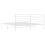 Estructura de cama de metal con cabecero blanco 193x203 cm de vidaXL, Camas y somieres - Ref: Foro24-352374, Precio: 90,00 €,...
